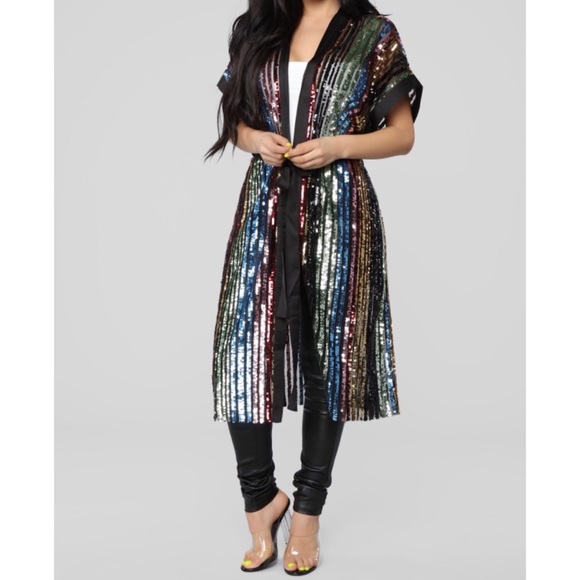 Fashion Nova Tops - Fashion Nova | Sequin Night Out Kimono Duster